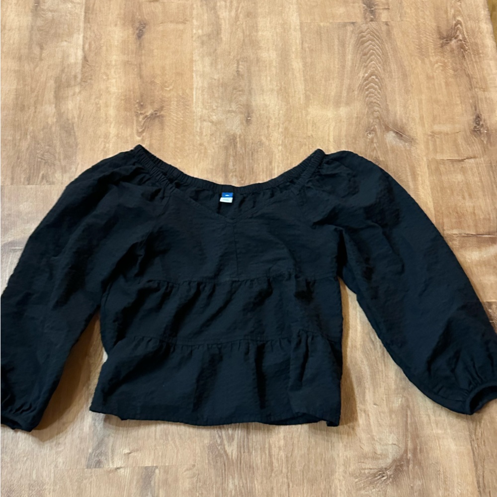 Old Navy Black V-Neck Top XS